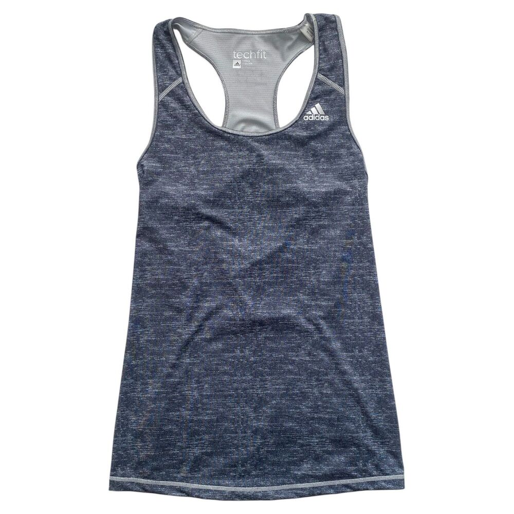 Womens Adidas Techfit Fitted Tank Top Activewear Workout Shirt Gray Size Small